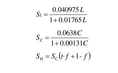 SL、SC和SH權(quán)重系數(shù)公式